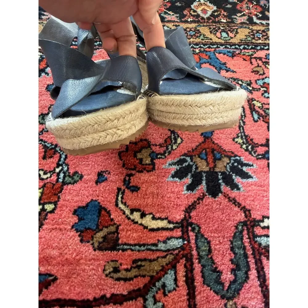 Eileen Fisher Women's 8.5 Willow Espadrilles sandals wedges nubuck leather Shoes